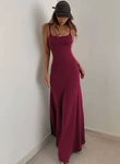 Women’s Elegant Slim-Fit Halter Neck Midi Dress – Sexy Bodycon Long Summer Dress with Spaghetti Straps | Beach Party & Evening Wear