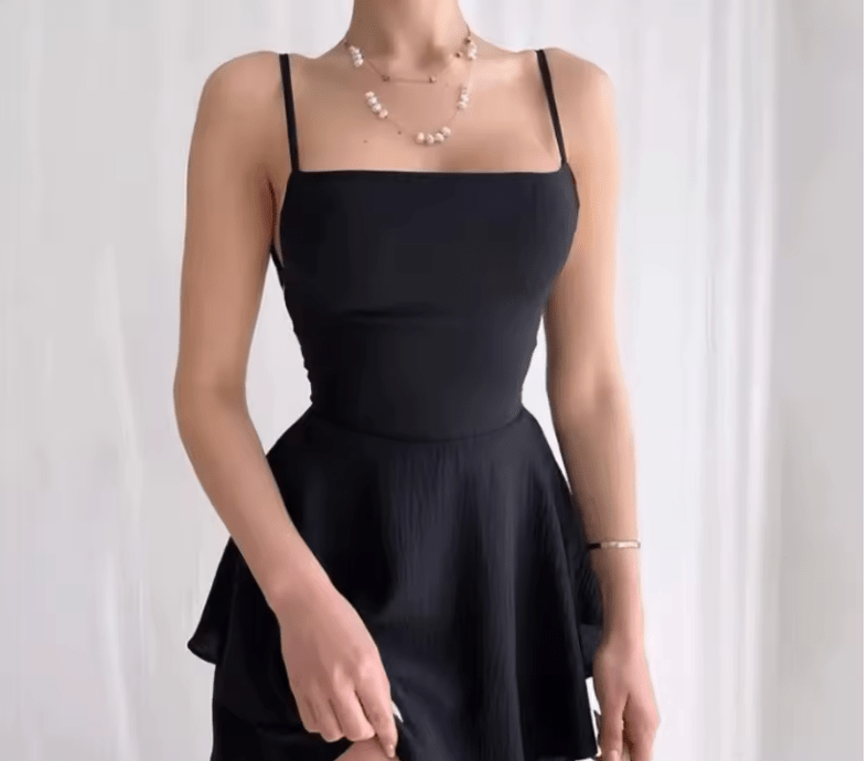 Women’s 2025 Summer Sexy Open-Back Tank Dress – Slim Fit Sleeveless Solid Color Bodycon Dress | European & American Fashion Style