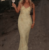 Women’s Sexy Floral Print Summer Dress – Sleeveless Backless Slim Fit Low-Cut Sling Dress | 2025 Beach Vacation Sundress Vestido