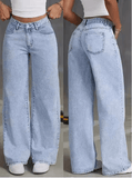 High Waist Straight Leg Women’s Jeans – Loose Fit, Sweet & Spicy Street Style Denim Pants – Casual Long Trousers for Spring & Autumn