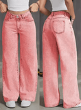 High Waist Straight Leg Women’s Jeans – Loose Fit, Sweet & Spicy Street Style Denim Pants – Casual Long Trousers for Spring & Autumn
