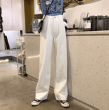 2025 Women’s Pure Color High Waist Jeans – Loose Drape Fit, Slim Straight Leg Denim Pants – Casual Long Trousers, Comfortable Everyday Style