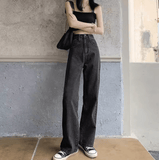 Women’s High Waist Wide-Leg Jeans – Lightweight Summer Denim, Slimming Straight Cut, Floor-Length Casual Pants, Flattering & Breathable Fit