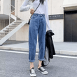 Women’s High Waist Loose Fit Dad Jeans – Autumn Winter Harajuku Carrot Pants, Slimming Straight Leg Denim Trousers