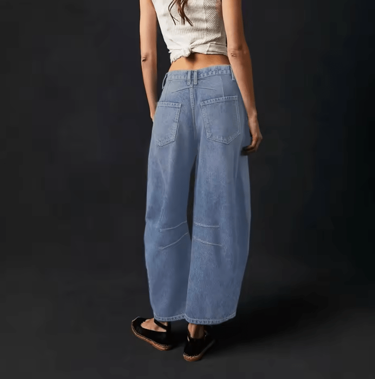 Women’s High Waist Carrot Jeans – Loose Fit Tapered Harlan Pants, Cone-Shaped Casual Denim with Design Sense
