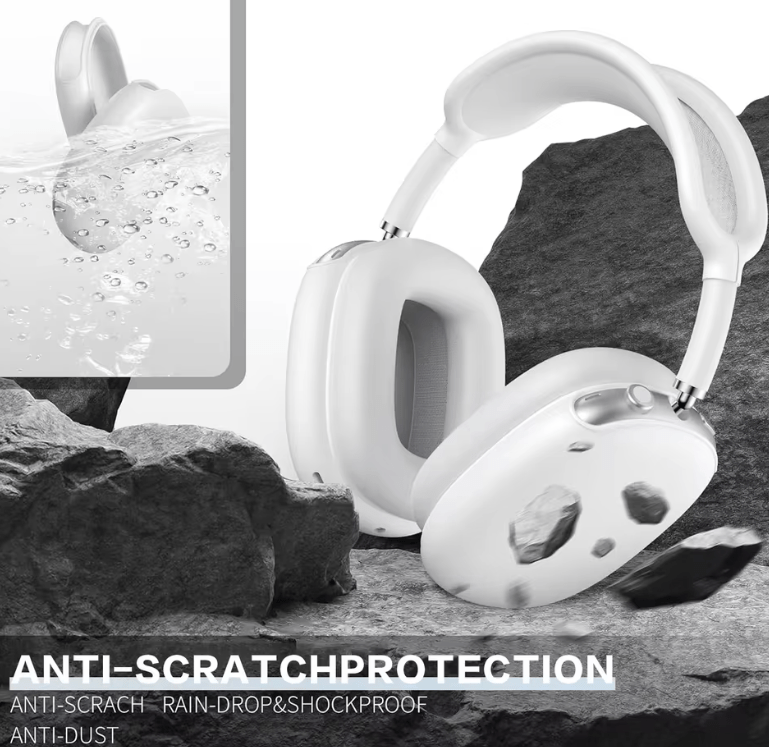 Silicone Case Cover for AirPods Max (2024/2020) – Soft Skin Protector, Anti-Scratch Ear Pad Cover, Shockproof Accessories