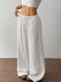 Women’s High Waist Loose Wide Leg Pants – Elegant Solid Color Drawstring Trousers, Casual Office Sweatpants for Daily & Workwear