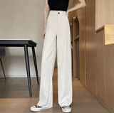 Women’s High Waist Wide Leg Pants – Summer Lightweight Drapey Suit Trousers | Slimming Straight Cut Casual Loose Fit for Elegant Everyday Style
