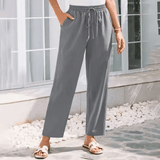 Women’s Loose Cotton Linen Casual Pants – High Waist Elastic Wide Leg Trousers | Lightweight, Breathable & Comfortable Fit for Everyday Wear