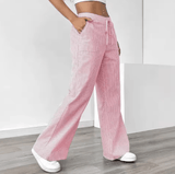 Women’s Striped Wide Leg Pants – 2025 Spring Summer Casual Loose Fit Trousers | Versatile Streetwear Style for Daily Fashion