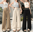 Women’s Summer Shell Decor Wide Leg Beach Pants – Lightweight High Waist Loose Fit Trousers | Comfortable & Slimming Vacation Long Pants