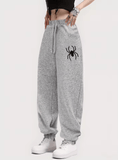 Women’s Spider Print Jogger Sweatpants – Casual Fleece Elastic Waist Drawstring Pants | Fashion Long Sports Trousers with Simple Graphic Design