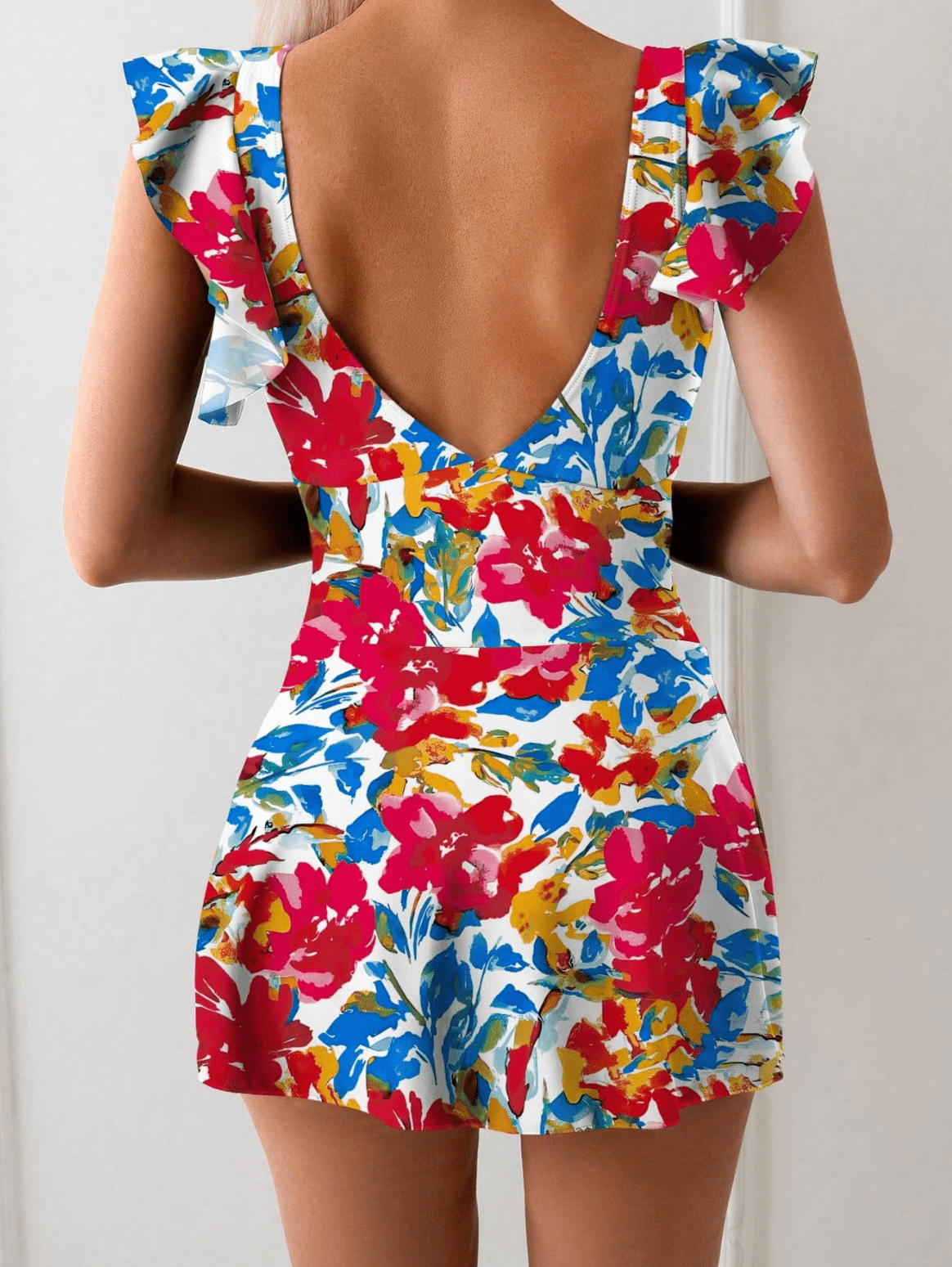 Women’s Floral Print Strapless One-Piece Swimsuit – Sexy Lace Trim Swimwear | Elegant Bikini-Style Beachwear for Poolside & Vacation Looks