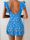 Women’s Floral Print Strapless One-Piece Swimsuit – Sexy Lace Trim Swimwear | Elegant Bikini-Style Beachwear for Poolside & Vacation Looks
