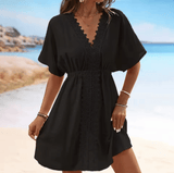 Women’s Ice Silk Lace Patchwork Beach Skirt Shorts – Bikini Swimsuit Cover-Up | Lightweight Summer Surf & Swimwear for Sport & Resort Style