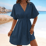 Women’s Ice Silk Lace Patchwork Beach Skirt Shorts – Bikini Swimsuit Cover-Up | Lightweight Summer Surf & Swimwear for Sport & Resort Style
