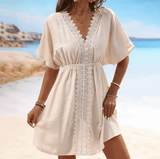 Women’s Ice Silk Lace Patchwork Beach Skirt Shorts – Bikini Swimsuit Cover-Up | Lightweight Summer Surf & Swimwear for Sport & Resort Style