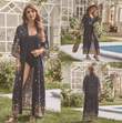 Women’s Cotton Holiday Print Beach Cardigan – Long Lightweight Sun Protection Cover-Up | Summer Outerwear for Bikini & Swimwear