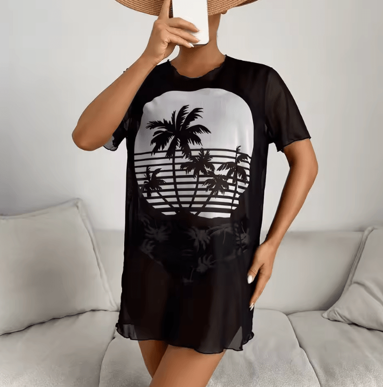 Sexy Printed Bikini Swimsuit for Women – 3-Piece Set with Cover-Up | 2025 New Arrival Fashion Swimwear for Beach & Pool