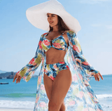 High-End Women’s Bikini Swimsuit – Sexy 3-Piece Set with Multi-Color Print, Fashion Swimwear for Beach & Pool