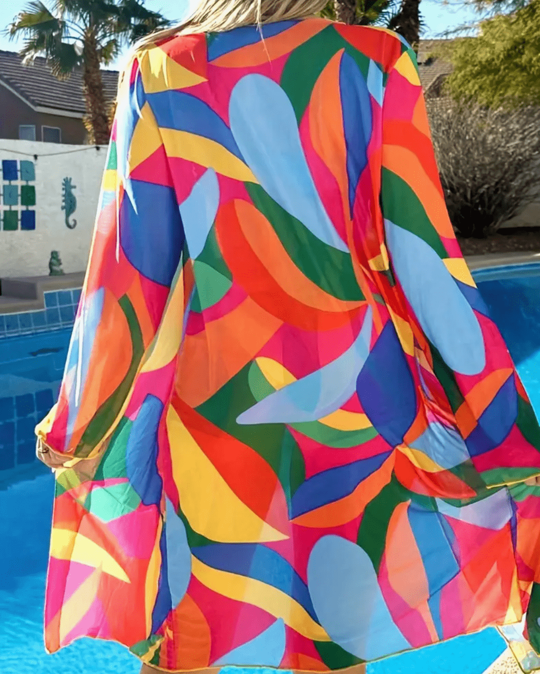 Women’s Colorful Print Bikini 3-Piece Set – Thin Semi-Transparent Sunscreen Beach Cover-Up, Lightweight Swimwear | Hot Sale of the Season