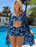 Women’s Colorful Print Bikini 3-Piece Set – Lightweight Semi-Transparent Sunscreen Beachwear | Hot Sale of the Season 2025