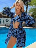 Women’s Colorful Print Bikini 3-Piece Set – Lightweight Semi-Transparent Sunscreen Beachwear | Hot Sale of the Season 2025