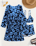 Women’s Colorful Print Bikini 3-Piece Set – Lightweight Semi-Transparent Sunscreen Beachwear | Hot Sale of the Season 2025