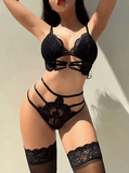 Women’s Sexy Lace Bra and Panty Set – Gathered 2-Piece Intimate Lingerie | Cross-Border Erotic Underwear for Private Use