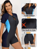 Women’s One-Piece Surfing Swimsuit – Short Sleeve Sporty Beach Swimwear