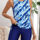 2025 Women’s High-Waist Bikini Set – Digital Print Surfwear with Shorts