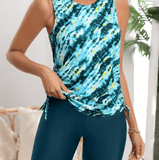 2025 Women’s High-Waist Bikini Set – Digital Print Surfwear with Shorts
