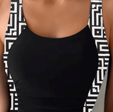 2025 Women’s Quick-Dry Patchwork One-Piece Swimsuit – Gathered & Conservative Swimwear Design