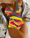 2025 Sexy Strappy One-Piece Swimsuit for Women – Push-Up Monokini, Backless, Hollow-Out Design, Summer Swimwear