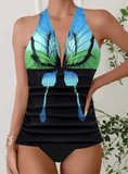 2025 Plus Size One-Piece Swimsuit for Women – Printed Design, Fashionable & Flattering Swimwear