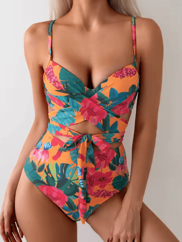 Sexy High-Waist Bikini Set for Women – Trendy Printed Tankini Monokini 2025