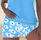 Sporty Plus Size Tankini Set for Women – Printed Two-Piece Swimsuit 2025