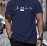 Men’s 100% Cotton Loose Fit T-Shirt – Plus Size Summer Tee with Moon Print – Soft Breathable Short Sleeve Casual Top – Round Neck Comfortable Streetwear Style