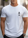 Men’s Mesh T-Shirt with Ace of Spades Print – Quick-Dry Summer Fashion Tee – Lightweight Breathable Short Sleeve Top – Cool Streetwear Style