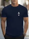 Men’s Mesh T-Shirt with Ace of Spades Print – Quick-Dry Summer Fashion Tee – Lightweight Breathable Short Sleeve Top – Cool Streetwear Style