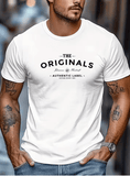 Men’s Cotton Sport T-Shirt – Breathable “The Originals” Letter Print Tee – Casual Summer Streetwear Short Sleeve Top – Fashion Leisure Brand Style