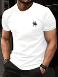 Men’s Cotton T-Shirt with Knight Print – Breathable Summer Short Sleeve Top – Round Neck Casual Sport Tee – High-Quality Soft & Comfortable Streetwear