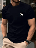 Men’s Cotton T-Shirt with Knight Print – Breathable Summer Short Sleeve Top – Round Neck Casual Sport Tee – High-Quality Soft & Comfortable Streetwear