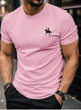 Men’s Cotton T-Shirt with Knight Print – Breathable Summer Short Sleeve Top – Round Neck Casual Sport Tee – High-Quality Soft & Comfortable Streetwear
