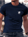 Men’s Cotton T-Shirt – Breathable Summer Short Sleeve Tee with Tree Graphic – Casual Sport Style, Round Neck Leisurewear – Streetwear Fashion Top