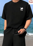 Men’s Cotton T-Shirt – Breathable Summer Short Sleeve Tee with Tree Graphic – Casual Sport Style, Round Neck Leisurewear – Streetwear Fashion Top
