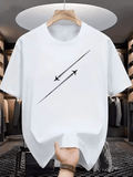 Men’s Fashion Printed T-Shirt – Creative Graphic Design Tee – Simple & High-End Style Short Sleeve Top – Casual Streetwear Look for Daily & Trendy Wear