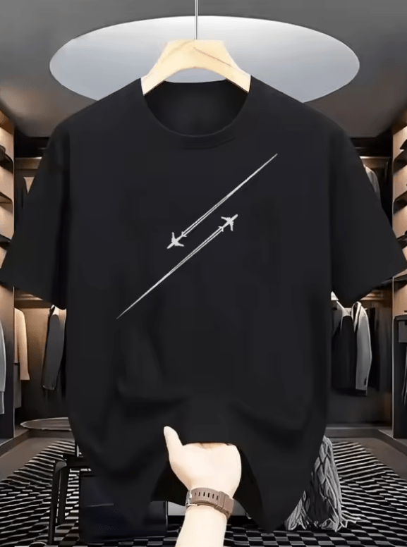 Men’s Fashion Printed T-Shirt – Creative Graphic Design Tee – Simple & High-End Style Short Sleeve Top – Casual Streetwear Look for Daily & Trendy Wear