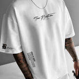 Men’s Summer T-Shirt – Loose Fit Boston City Slogan Print Tee – Fashionable Casual Sports Style Short Sleeve Top – Breathable Round Neck Streetwear