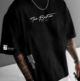 Men’s Summer T-Shirt – Loose Fit Boston City Slogan Print Tee – Fashionable Casual Sports Style Short Sleeve Top – Breathable Round Neck Streetwear